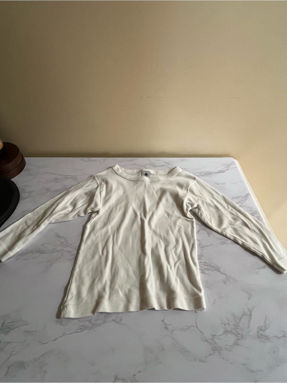 Petit Bateau Cream Crew Neck Long Sleeve Sweater